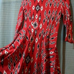 Red Aztec print dress